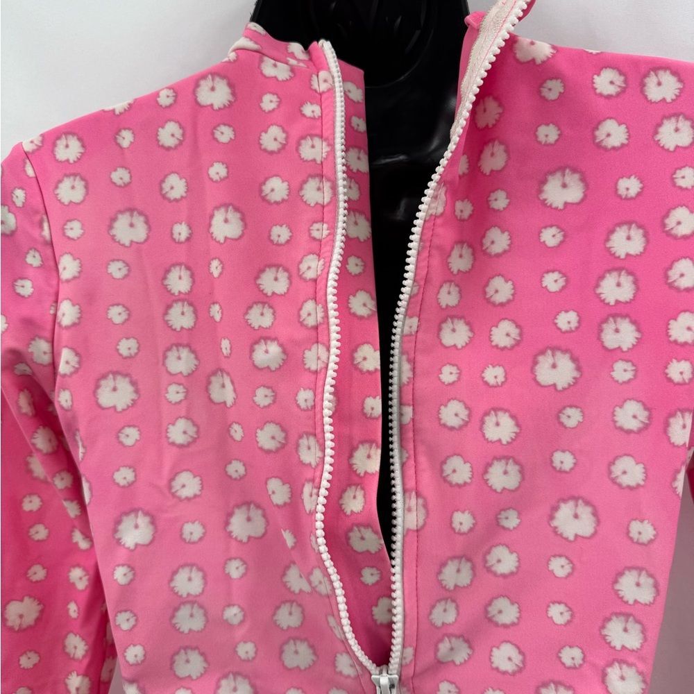 Sisstrevolution Long Sleeve Zip-Back Rash Guard 1Pc Swimsuit | Pink/White | Med - Picture 5 of 7